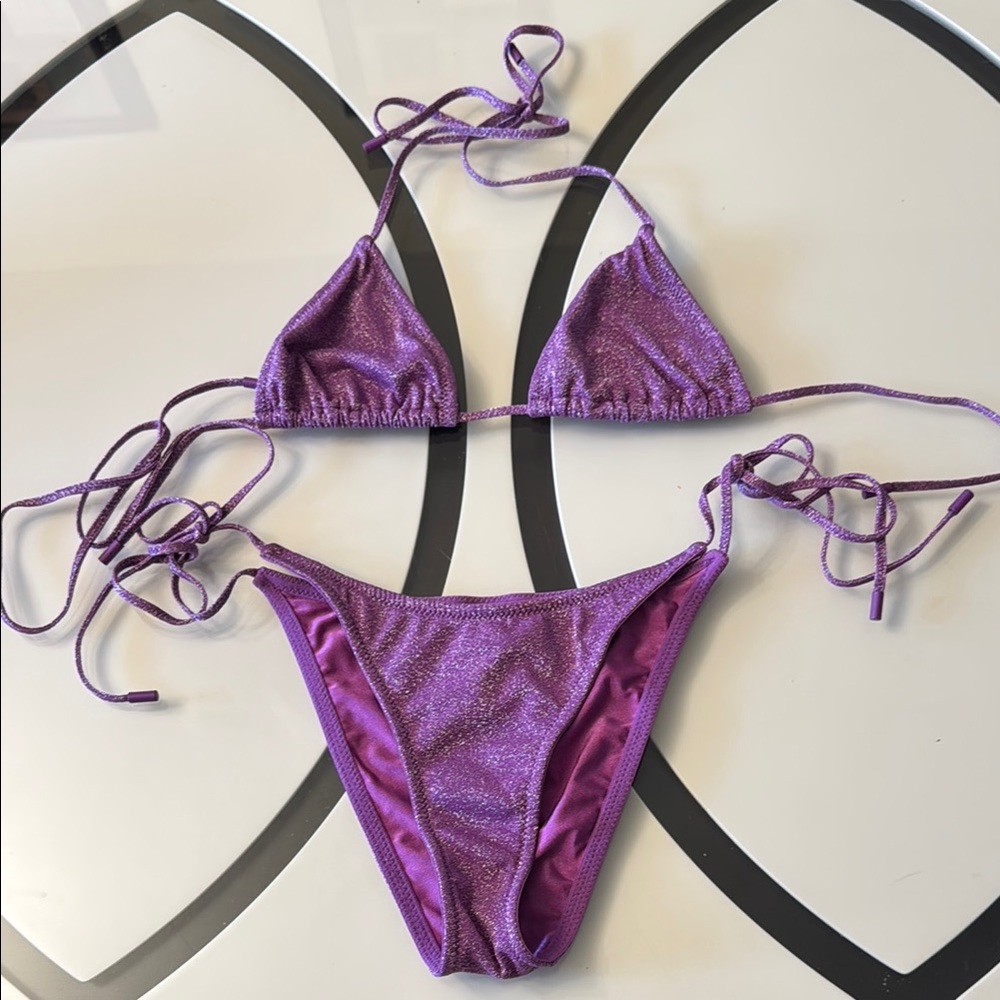 Triangl Vinca Sparkle Purple Glitter Bikini